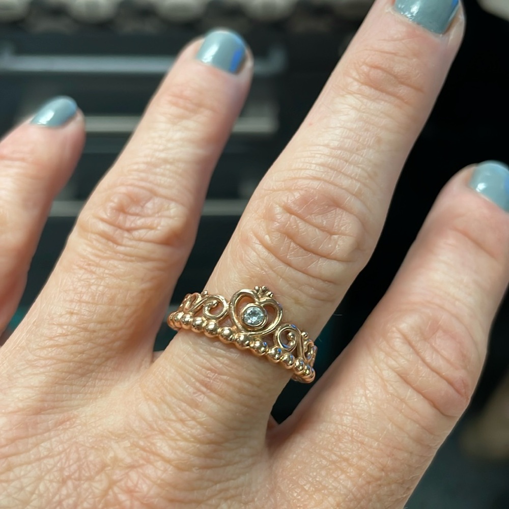 New Pandora rose gold diamond heart ring